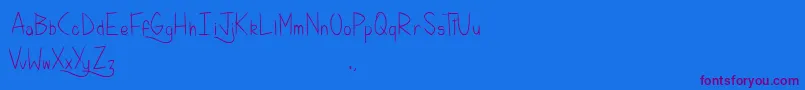 KellyBrush Font – Purple Fonts on Blue Background