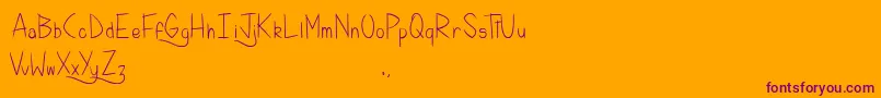 KellyBrush Font – Purple Fonts on Orange Background