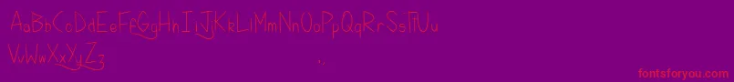 KellyBrush-Schriftart – Rote Schriften auf violettem Hintergrund