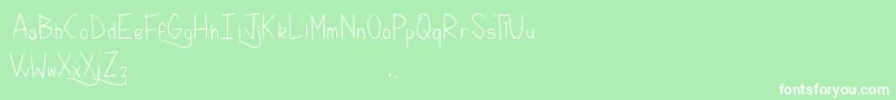 Fonte KellyBrush – fontes brancas em um fundo verde