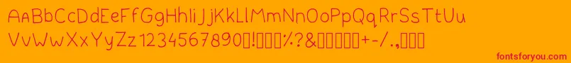 LettertypemiesRegular Font – Red Fonts on Orange Background