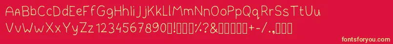 LettertypemiesRegular Font – Yellow Fonts on Red Background