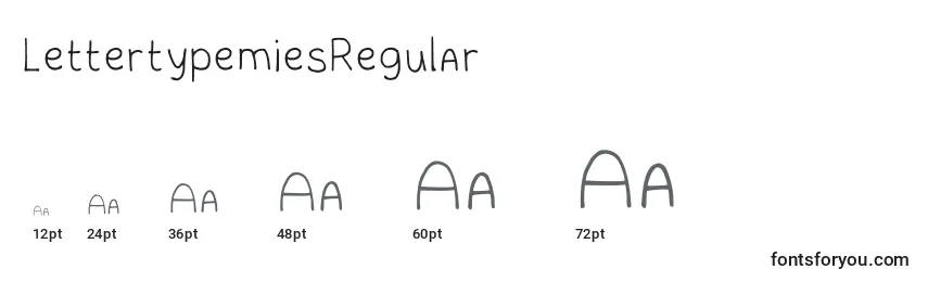 Tamanhos de fonte LettertypemiesRegular