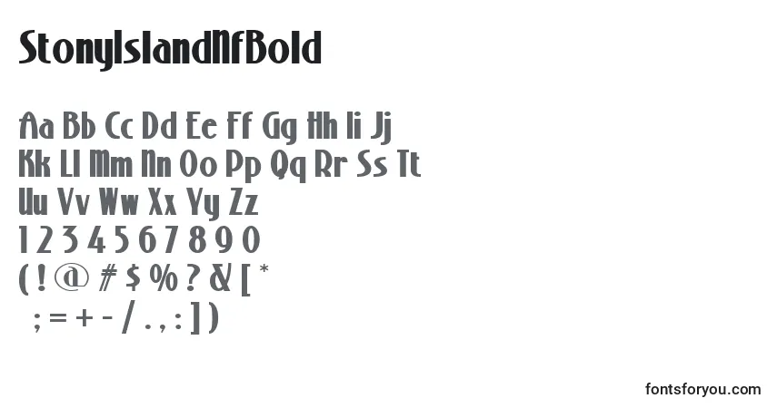 Czcionka StonyIslandNfBold – alfabet, cyfry, specjalne znaki