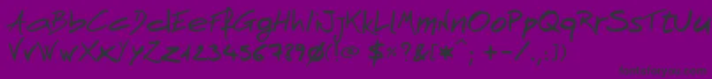 AndnowHandwrite-Schriftart – Schwarze Schriften auf violettem Hintergrund