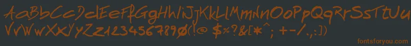 AndnowHandwrite Font – Brown Fonts on Black Background