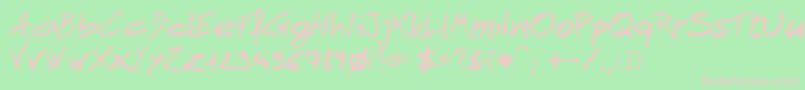 AndnowHandwrite Font – Pink Fonts on Green Background