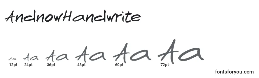 AndnowHandwrite (73369) Font Sizes