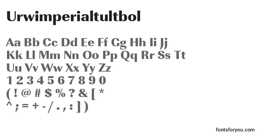 A fonte Urwimperialtultbol – alfabeto, números, caracteres especiais