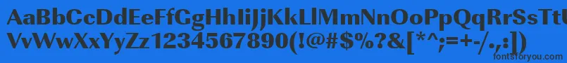 Шрифт Urwimperialtultbol – чёрные шрифты на синем фоне