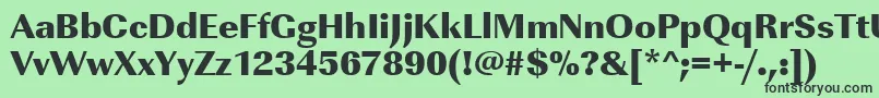 Шрифт Urwimperialtultbol – чёрные шрифты на зелёном фоне