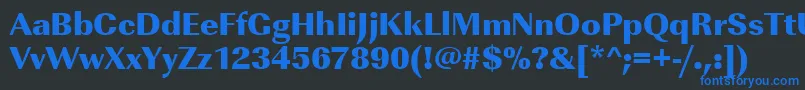 Шрифт Urwimperialtultbol – синие шрифты на чёрном фоне