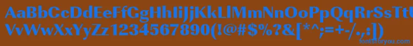 フォントUrwimperialtultbol – 茶色の背景に青い文字