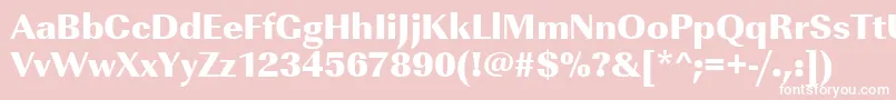 Urwimperialtultbol-fontti – valkoiset fontit vaaleanpunaisella taustalla
