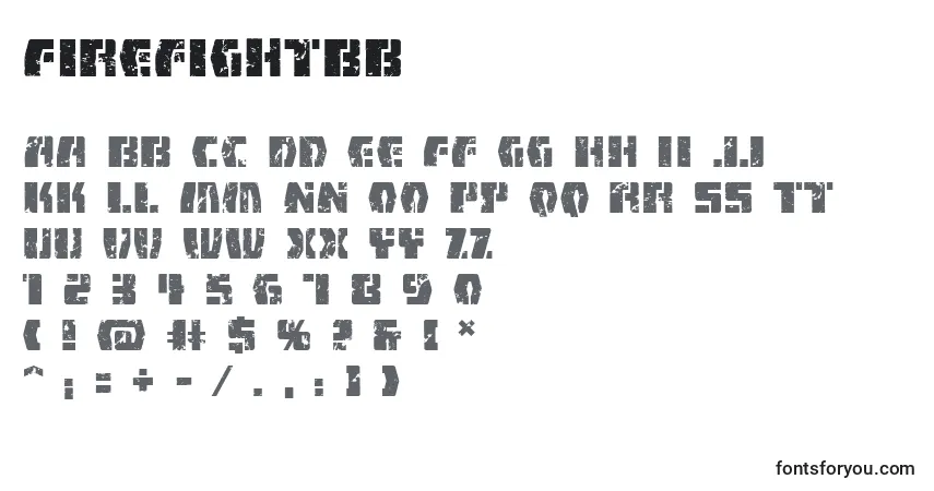 A fonte FirefightBb – alfabeto, números, caracteres especiais