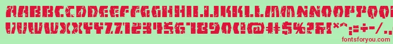 FirefightBb-Schriftart – Rote Schriften auf grünem Hintergrund