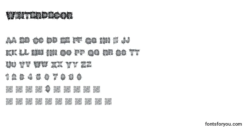 Schriftart Winterdecor – Alphabet, Zahlen, spezielle Symbole