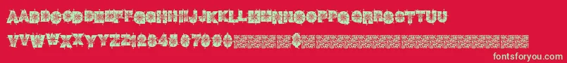 フォントWinterdecor – 赤い背景に緑の文字