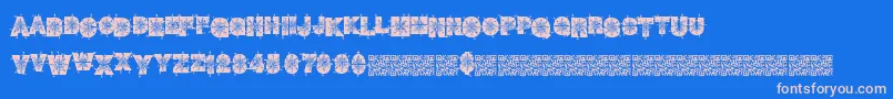 Winterdecor Font – Pink Fonts on Blue Background