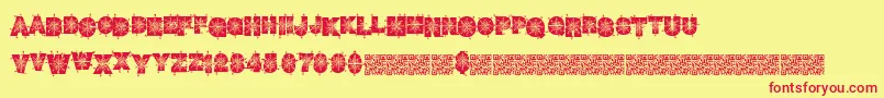 Winterdecor Font – Red Fonts on Yellow Background