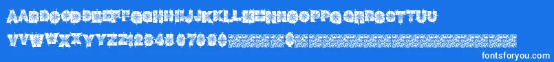 Winterdecor-Schriftart – Weiße Schriften auf blauem Hintergrund