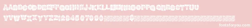 Winterdecor-Schriftart – Weiße Schriften auf rosa Hintergrund