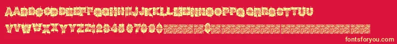 Winterdecor Font – Yellow Fonts on Red Background