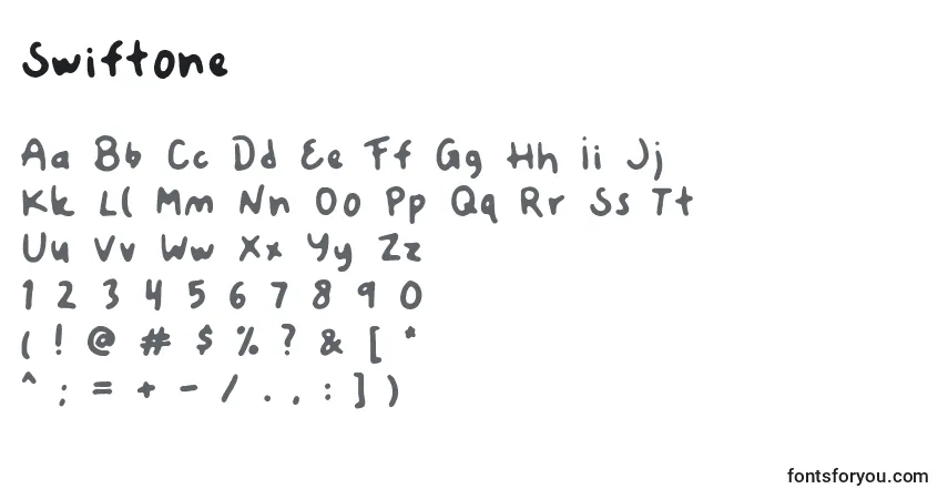 Czcionka Swiftone – alfabet, cyfry, specjalne znaki
