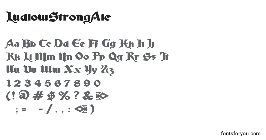 Schriftart LudlowStrongAle – Alphabet, Zahlen, spezielle Symbole