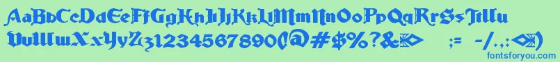 LudlowStrongAle Font – Blue Fonts on Green Background