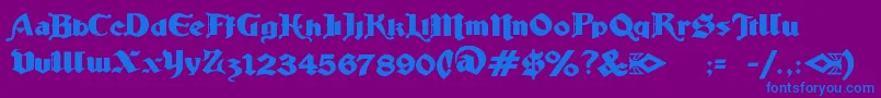 LudlowStrongAle Font – Blue Fonts on Purple Background