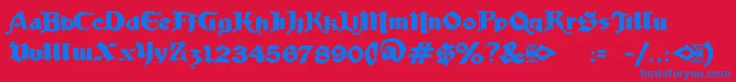 LudlowStrongAle Font – Blue Fonts on Red Background