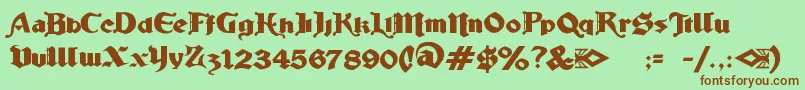 LudlowStrongAle Font – Brown Fonts on Green Background