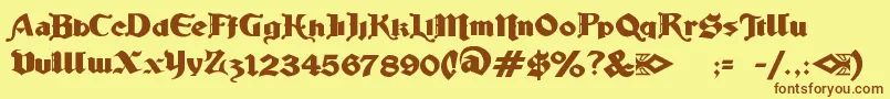 LudlowStrongAle Font – Brown Fonts on Yellow Background