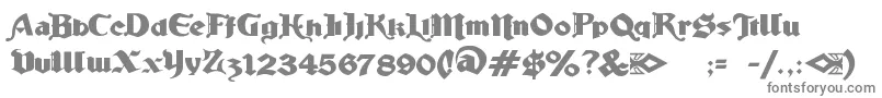 フォントLudlowStrongAle – 白い背景に灰色の文字