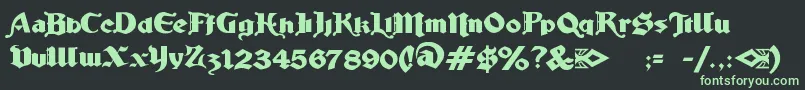 LudlowStrongAle Font – Green Fonts on Black Background
