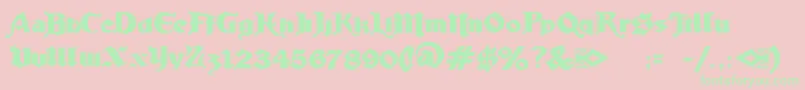 LudlowStrongAle Font – Green Fonts on Pink Background