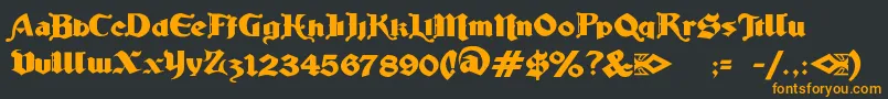 フォントLudlowStrongAle – 黒い背景にオレンジの文字