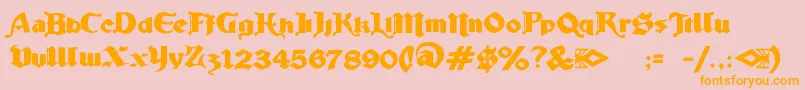 LudlowStrongAle Font – Orange Fonts on Pink Background