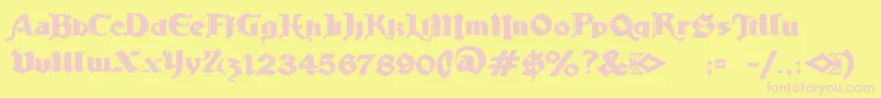 LudlowStrongAle Font – Pink Fonts on Yellow Background