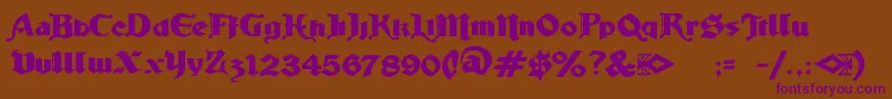 LudlowStrongAle Font – Purple Fonts on Brown Background