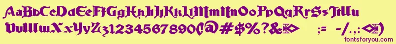 LudlowStrongAle Font – Purple Fonts on Yellow Background