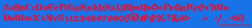 LudlowStrongAle Font – Red Fonts on Blue Background