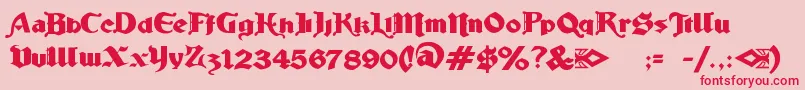 LudlowStrongAle Font – Red Fonts on Pink Background
