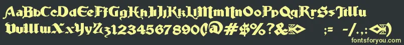 LudlowStrongAle Font – Yellow Fonts on Black Background