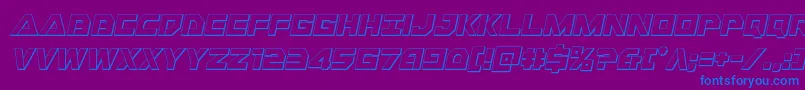 Libertyisland3Dital Font – Blue Fonts on Purple Background