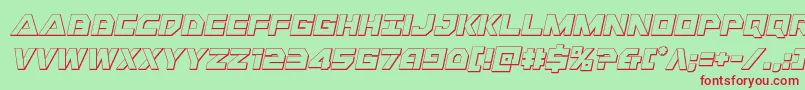 Libertyisland3Dital Font – Red Fonts on Green Background