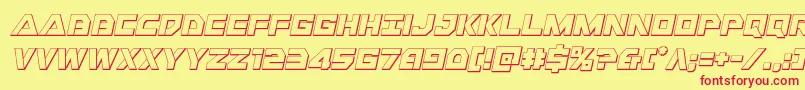 Libertyisland3Dital Font – Red Fonts on Yellow Background