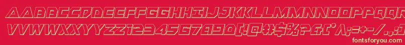 Libertyisland3Dital Font – Yellow Fonts on Red Background