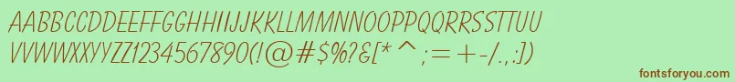 BalloonLightTl Font – Brown Fonts on Green Background